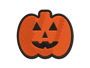 Jack O'Lantern Happy Halloween Pumpkin Multi-Color Embroidered Iron-On or Hook & Loop Patch Applique