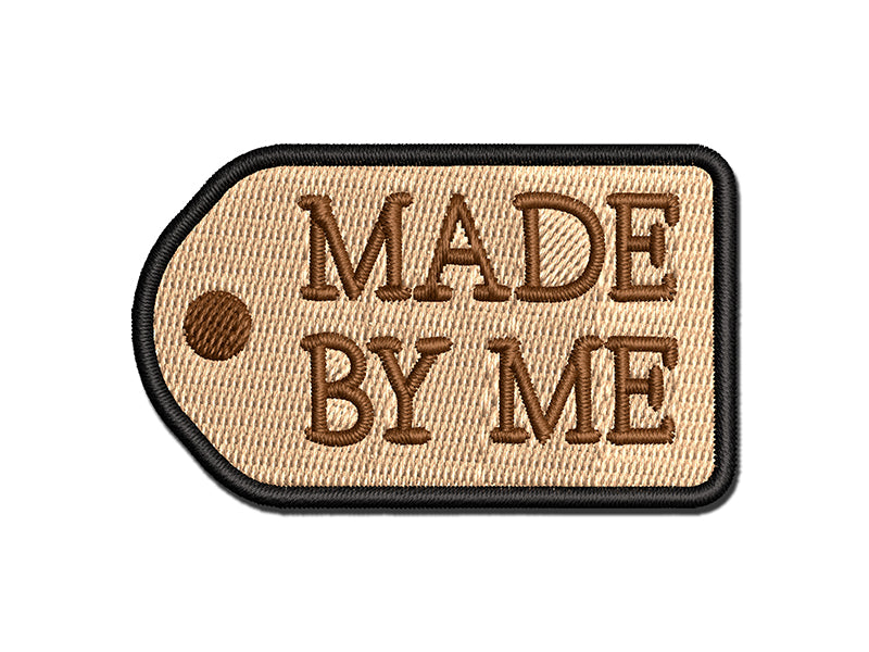 Made By Me Handmade Fun Text Multi-Color Embroidered Iron-On or Hook & Loop Patch Applique
