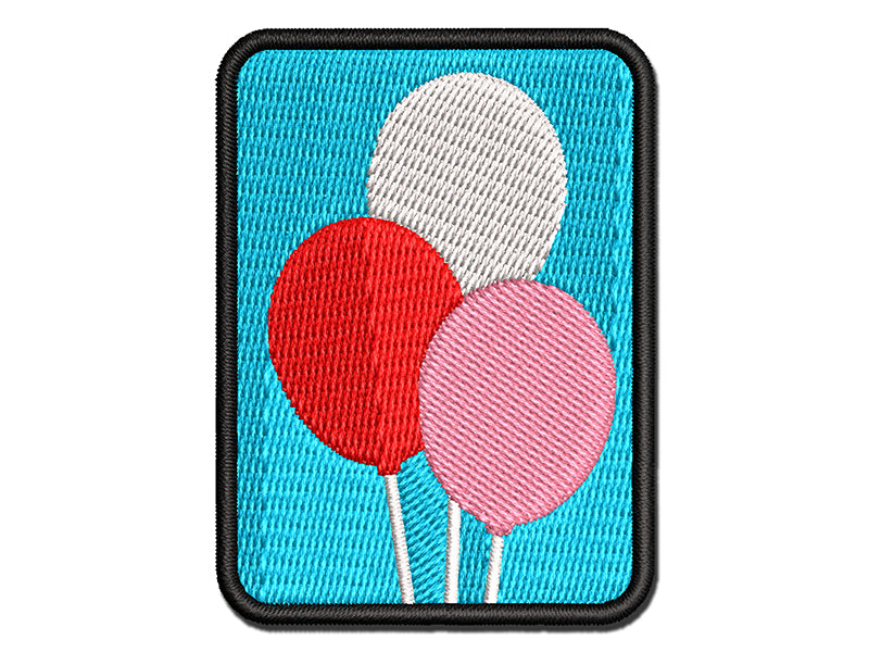 Birthday Balloons Trio Multi-Color Embroidered Iron-On or Hook & Loop Patch Applique