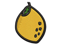 Lemon with Leaf Citrus Doodle Multi-Color Embroidered Iron-On or Hook & Loop Patch Applique