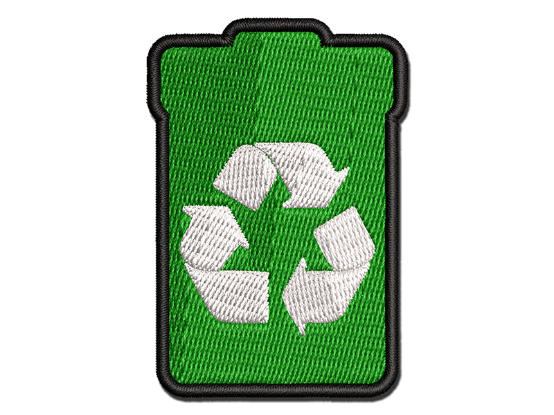 Recycle Can Solid Multi-Color Embroidered Iron-On or Hook & Loop Patch Applique