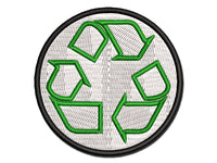 Recycle Symbol Outline Multi-Color Embroidered Iron-On or Hook & Loop Patch Applique