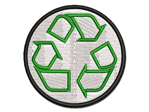 Recycle Symbol Outline Multi-Color Embroidered Iron-On or Hook & Loop Patch Applique