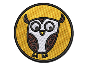 Wary Owl Multi-Color Embroidered Iron-On or Hook & Loop Patch Applique