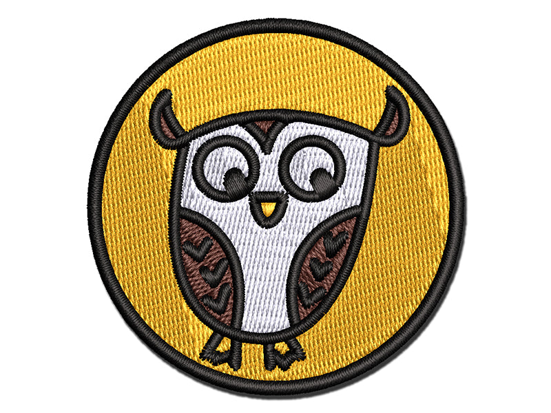 Wary Owl Multi-Color Embroidered Iron-On or Hook & Loop Patch Applique