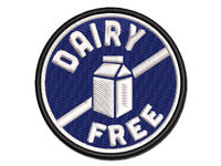 Dairy Free Multi-Color Embroidered Iron-On or Hook & Loop Patch Applique