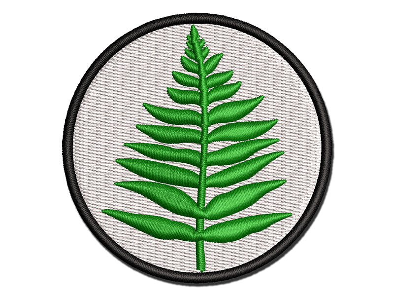 Fern Leaf Multi-Color Embroidered Iron-On or Hook & Loop Patch Applique