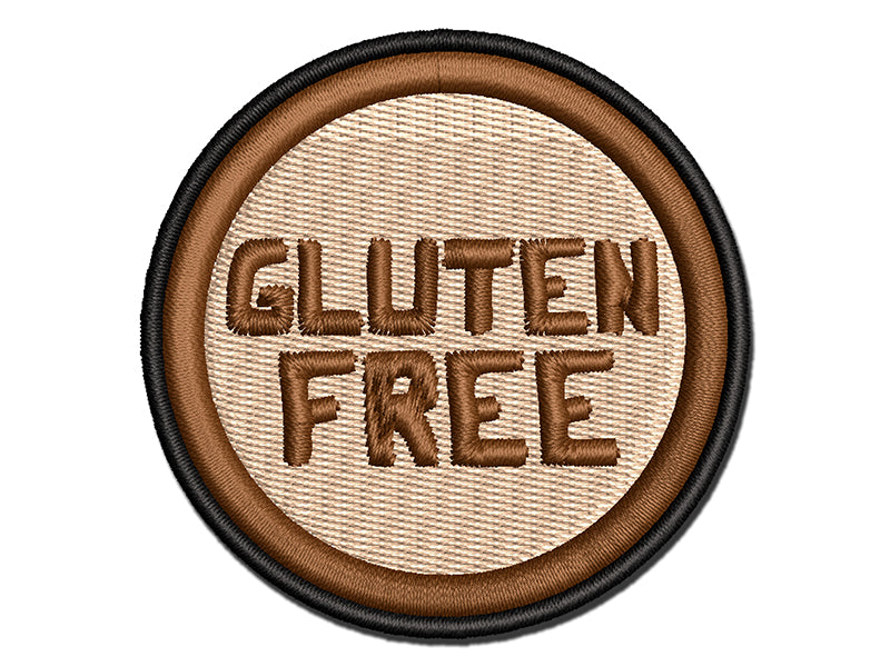 Gluten Free Multi-Color Embroidered Iron-On or Hook & Loop Patch Applique