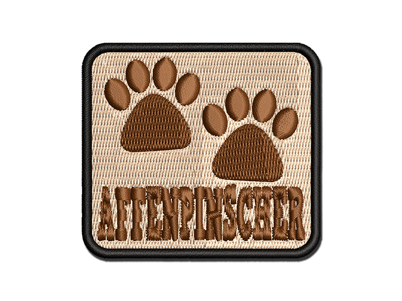 Affenpinscher Dog Paw Prints Fun Text Multi-Color Embroidered Iron-On or Hook & Loop Patch Applique