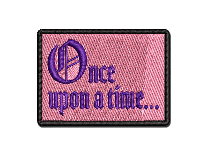 Once Upon a Time Fairy Tale Wedding Old Timey Text Multi-Color Embroidered Iron-On or Hook & Loop Patch Applique