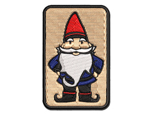 Garden Gnome Multi-Color Embroidered Iron-On or Hook & Loop Patch Applique
