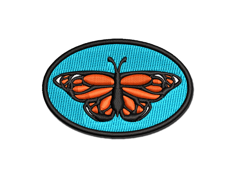Monarch Butterfly Multi-Color Embroidered Iron-On or Hook & Loop Patch Applique