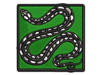 Winding Striped Snake Multi-Color Embroidered Iron-On or Hook & Loop Patch Applique