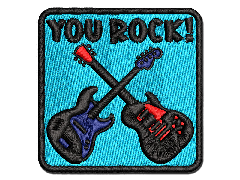 You Rock Electric Guitars Multi-Color Embroidered Iron-On or Hook & Loop Patch Applique