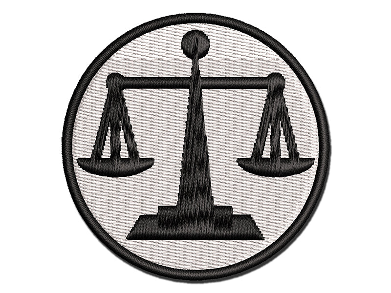 Scales of Justice Legal Lawyer Icon Multi-Color Embroidered Iron-On or Hook & Loop Patch Applique