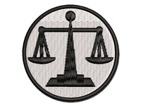 Scales of Justice Legal Lawyer Icon Multi-Color Embroidered Iron-On or Hook & Loop Patch Applique