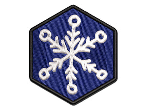 Snowflake Sketch Winter Multi-Color Embroidered Iron-On or Hook & Loop Patch Applique