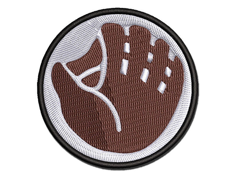 Baseball Glove Mitt Multi-Color Embroidered Iron-On or Hook & Loop Patch Applique