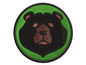 Black Bear Head Multi-Color Embroidered Iron-On or Hook & Loop Patch Applique