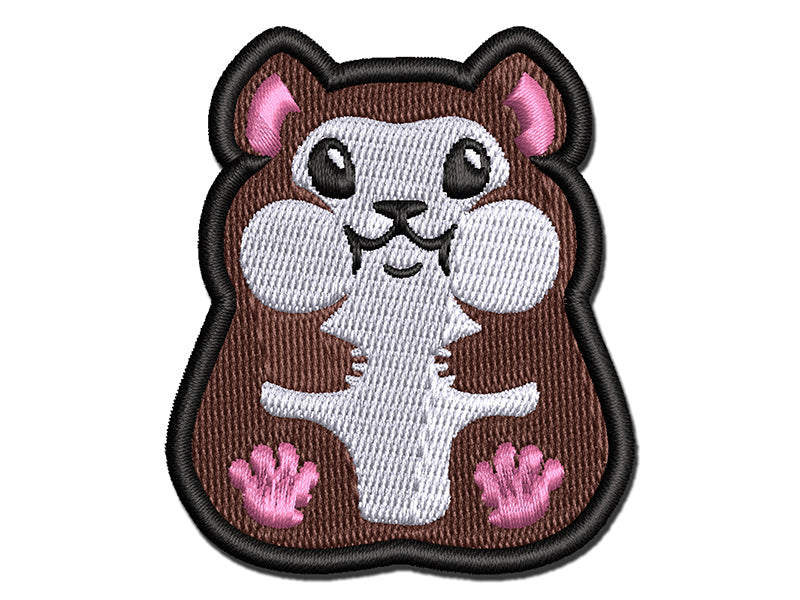 Chubby Cheek Hamster Multi-Color Embroidered Iron-On or Hook & Loop Patch Applique