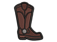 Cowboy Boot Western Multi-Color Embroidered Iron-On or Hook & Loop Patch Applique