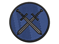 Crossed Swords Battle Icon Multi-Color Embroidered Iron-On or Hook & Loop Patch Applique