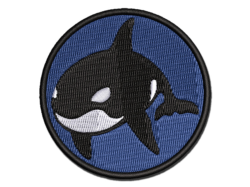 Orca Killer Whale Multi-Color Embroidered Iron-On or Hook & Loop Patch Applique