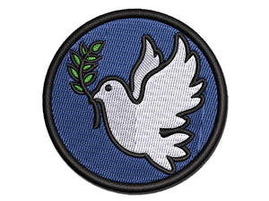 Peace Dove with Olive Branch Multi-Color Embroidered Iron-On or Hook & Loop Patch Applique