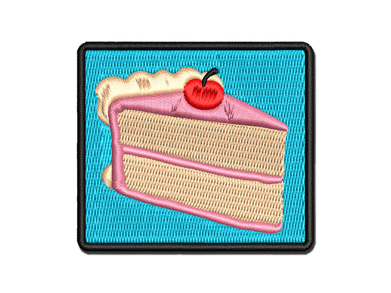 Slice of Cake Multi-Color Embroidered Iron-On or Hook & Loop Patch Applique