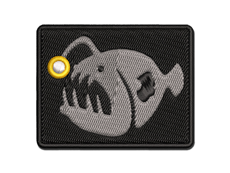 Toothy Angler Fish Multi-Color Embroidered Iron-On or Hook & Loop Patch Applique