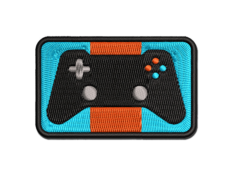 Video Game Controller Icon Multi-Color Embroidered Iron-On or Hook & Loop Patch Applique