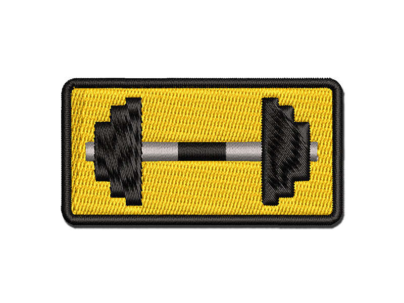 Weight Dumbbell Workout Icon Multi-Color Embroidered Iron-On or Hook & Loop Patch Applique