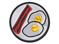 Bacon and Eggs Breakfast Multi-Color Embroidered Iron-On or Hook & Loop Patch Applique