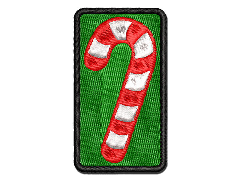 Candy Cane Christmas Multi-Color Embroidered Iron-On or Hook & Loop Patch Applique