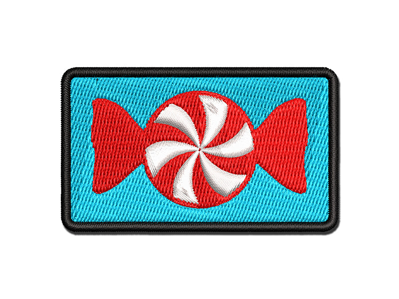 Peppermint Candy Multi-Color Embroidered Iron-On or Hook & Loop Patch Applique