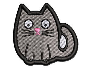 Wary Kitty Cat Multi-Color Embroidered Iron-On or Hook & Loop Patch Applique