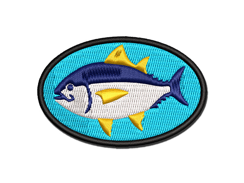 Bluefin Tuna Fish Fishing Multi-Color Embroidered Iron-On or Hook & Loop Patch Applique