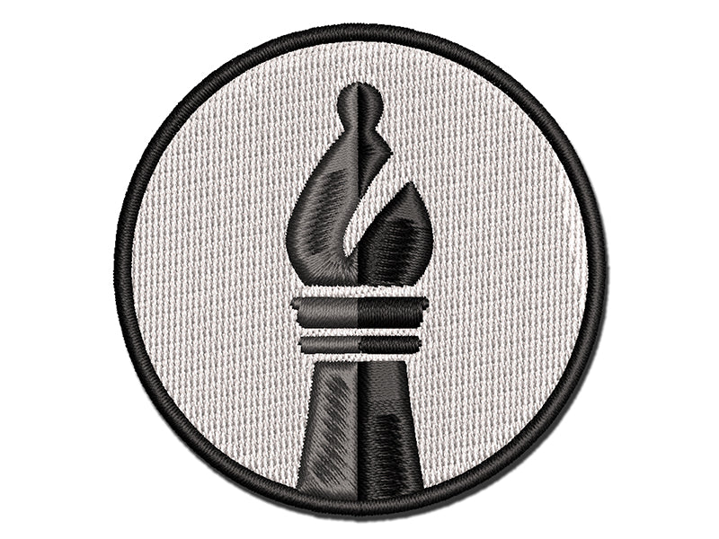 Chess Piece Black Bishop Multi-Color Embroidered Iron-On or Hook & Loop Patch Applique
