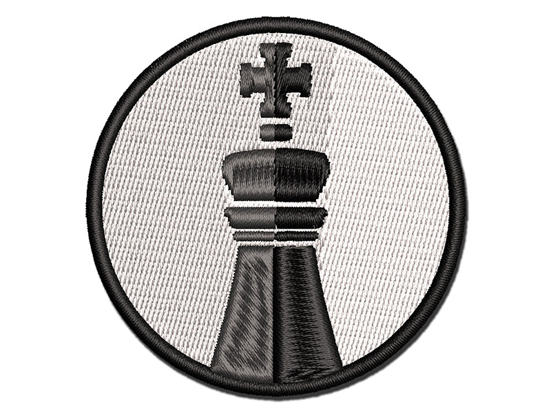 Chess Piece Black King Multi-Color Embroidered Iron-On or Hook & Loop Patch Applique