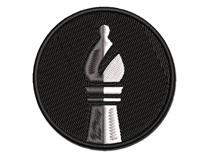 Chess Piece White Bishop Multi-Color Embroidered Iron-On or Hook & Loop Patch Applique