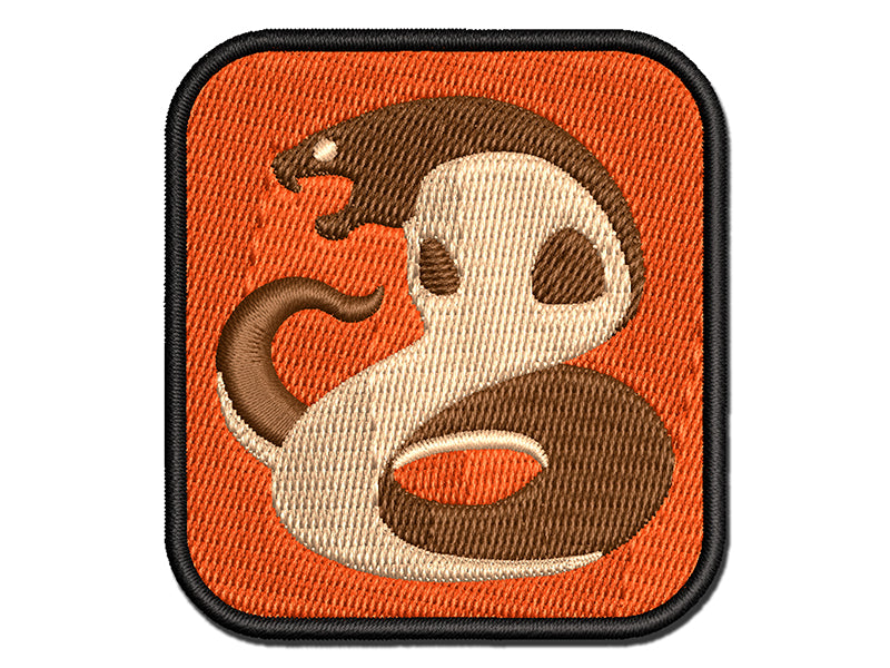 Coiled Cobra Snake Multi-Color Embroidered Iron-On or Hook & Loop Patch Applique