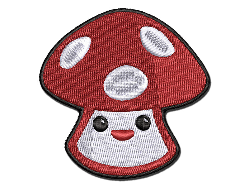 Cute Kawaii Toadstool Mushroom Multi-Color Embroidered Iron-On or Hook & Loop Patch Applique