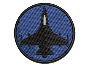 Fighter Jet Military Airplane Multi-Color Embroidered Iron-On or Hook & Loop Patch Applique