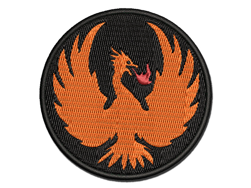 Fire Phoenix Bird Rising Multi-Color Embroidered Iron-On or Hook & Loop Patch Applique