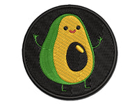 Friendly Avocado Buddy Multi-Color Embroidered Iron-On or Hook & Loop Patch Applique