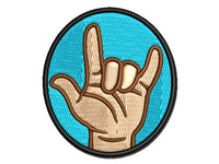 I Love You Hand Sign Language Multi-Color Embroidered Iron-On or Hook & Loop Patch Applique