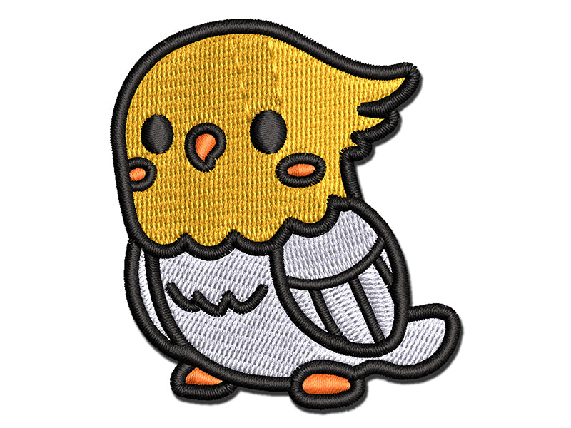 Kawaii Cute Cockatiel Bird Multi-Color Embroidered Iron-On or Hook & Loop Patch Applique