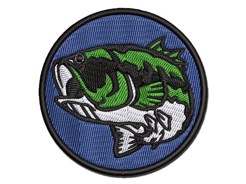 Largemouth Bass Fish Fishing Multi-Color Embroidered Iron-On or Hook & Loop Patch Applique