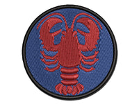 Maine Lobster Silhouette Multi-Color Embroidered Iron-On or Hook & Loop Patch Applique