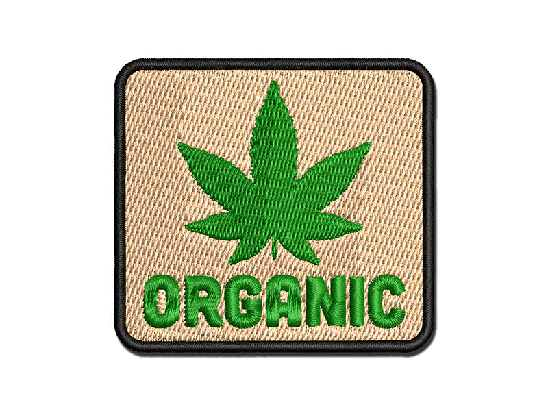 Organic Marijuana Leaf Pot Weed Hemp Multi-Color Embroidered Iron-On or Hook & Loop Patch Applique